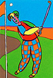 golf par birdie sport hole siebdruck kunst