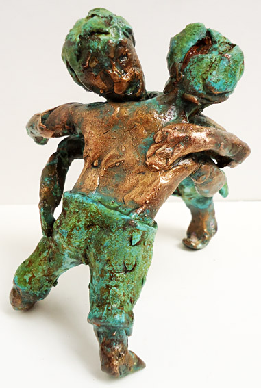 Sculpture in bronze "My first tango" by Twan de Vos, the first steps on the dance floor