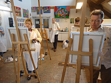 cursus schilderen op atelier Twan de Vos in Wageningen, schilderles