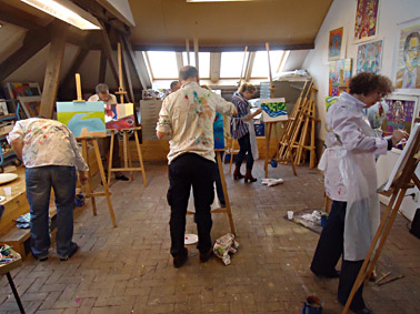 cursus schilderen op atelier Twan de Vos in Wageningen, schilderles