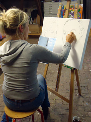 Cursus schilderen op het atelier van Twan de Vos in Wageningen, schilderles, schildercursus, schilderen