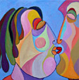 Schilderij Dikke kus 2 van Twan de Vos, met liefde gegeven