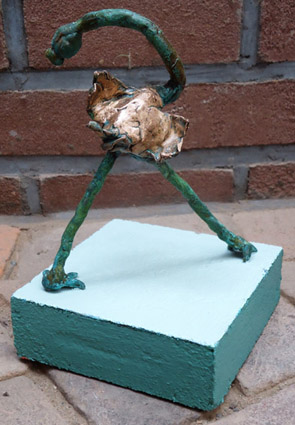Bronze, Bronze-Skulptur der ein stolzer schöner Vogel Strauß 