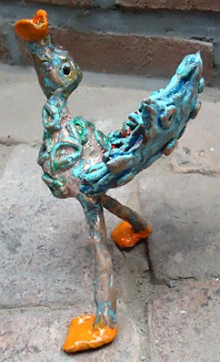 Bronze, Bronze-Skulptur eines Vogels durch einen Lockruf der Suche nach seinem Partner, einem Trompeter
