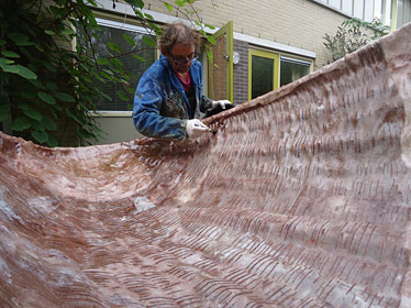 Polyester mit Glasfaser aufgebracht auf Riesen Holzschuhe