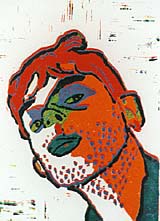 Porträt in Linolschnitt