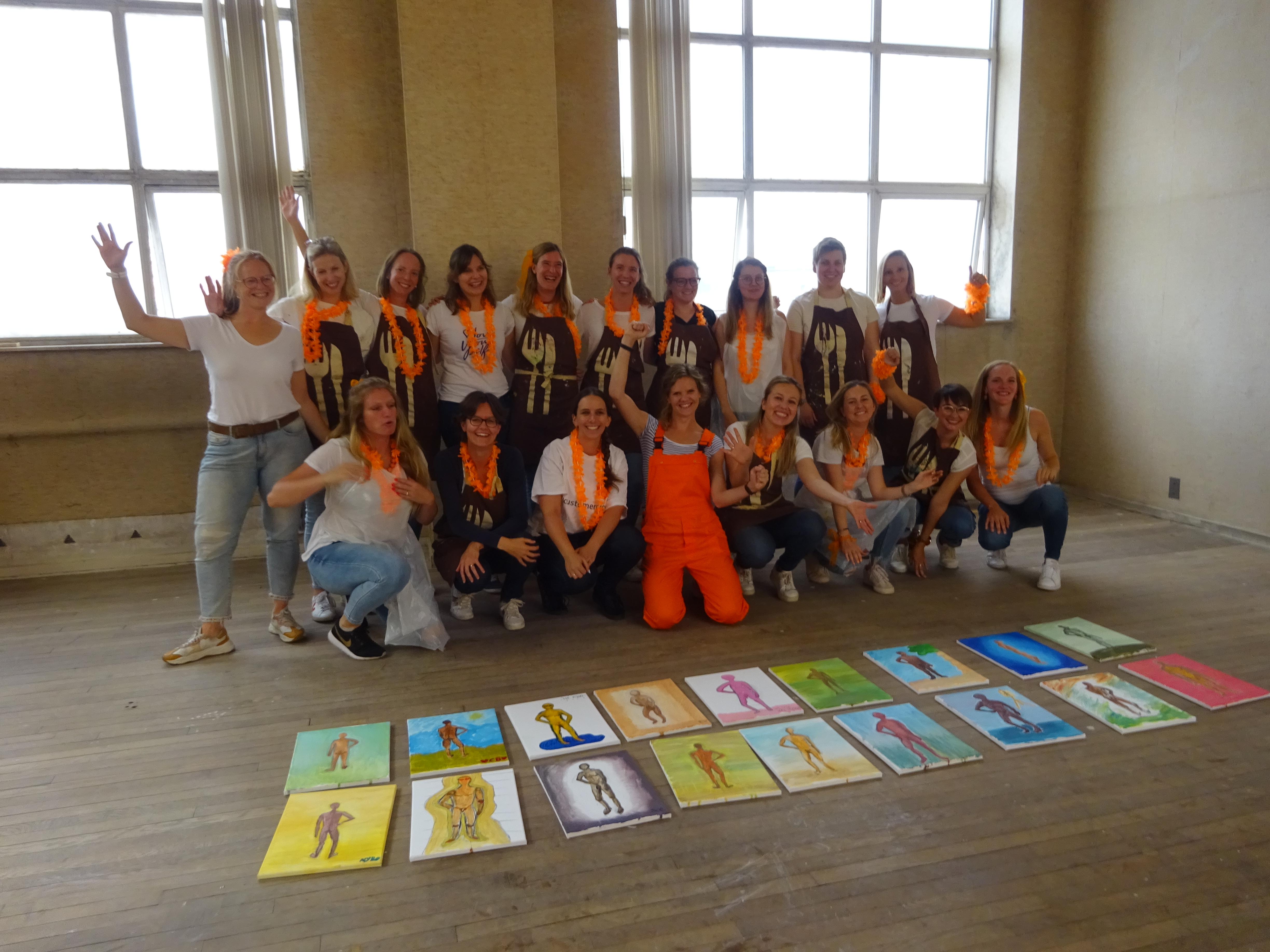 Naaktmodel schilderij vrouwelijk naaktmodel tijdens workshop schilderen in Rotterdam
