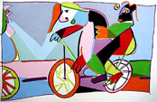 wind silkscreen print bicycle