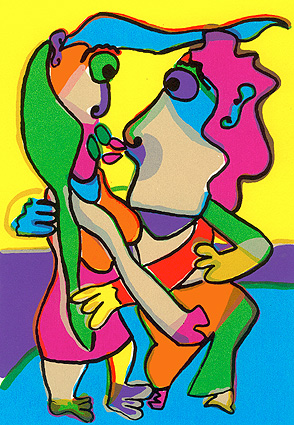 zeefdruk liefde kus omhelzing kunst relatiegeschenk
