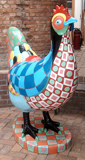 polyester bird chicken sculpture