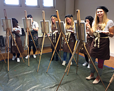 Workshop naaktmodel schilderen tijdens vrijgezellen in Leuven