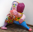 Sculpture Opening dance 2, polyester sculpture of a couple opening a party, for instance a wedding by dancing, a tango