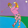 schilderij golf tee par hole bogey kunst club