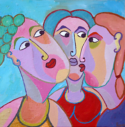 Gemälde Frauen Gespräch der Twan de Vos, Frauen im Gespräch