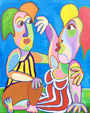 Painting Listening ear by Twan de Vos, listen carefully to your partner