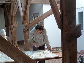 studio of Twan de Vos in stone factory De bovenste polder in Wageningen