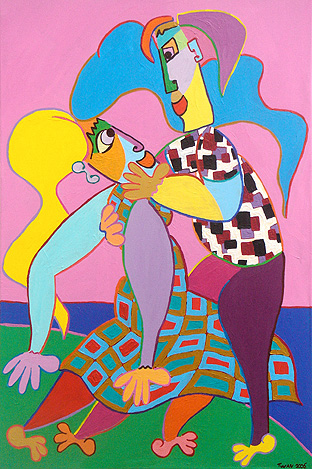 Schilderij Tango 3 van Twan de Vos, dansen op zijn zuid amerikaans