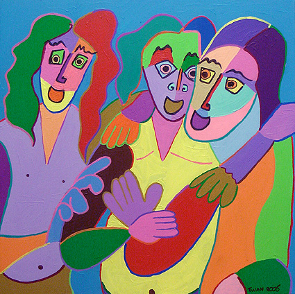schilderij vriendschap kunst vrienden liefde heren mannen